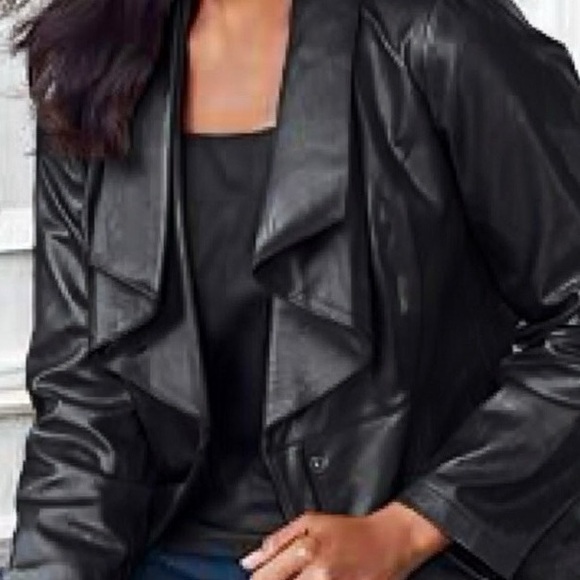 NEW Women's Black Leather Jacket - Picture 8 of 9